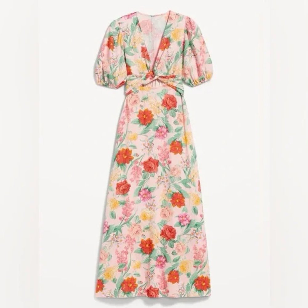 NWT Old Navy Floral Linen-Blend Maxi Dress